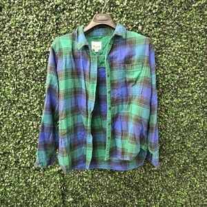 American Eagle Outfitters Women's Plaid Flannel Shirt - Size Large